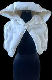 A toile of a white puffed collar.